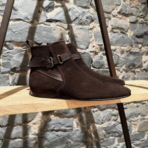 Louis Vuitton Brown Suede Strapped Rodeo Ankle Boots